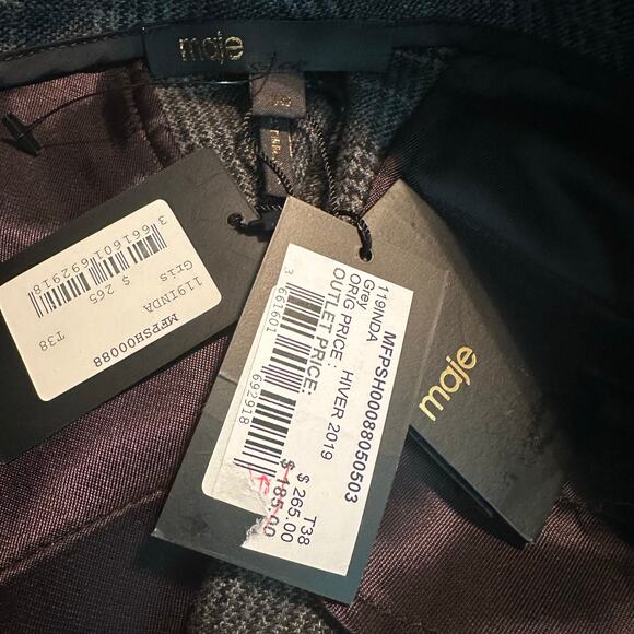 Maje Checked Bermuda Business Casual Culottes Size EU 38 Medium - Picture 4 of 13